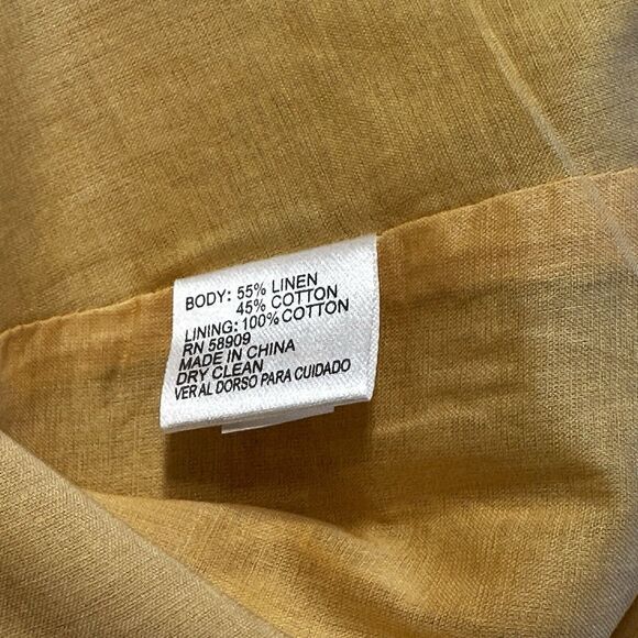 Cremieux Womens Yellow Gold Linen Blend Short Sleeve Summer Dress Size 2 - Picture 13 of 13